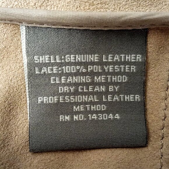 Bagatelle Beige Suede Leather Lace Crochet Jacket - Picture 6 of 6